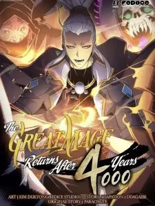 The Great Mage Returns After 4000 Years manhwa cover Lucas Traumen with magic circles